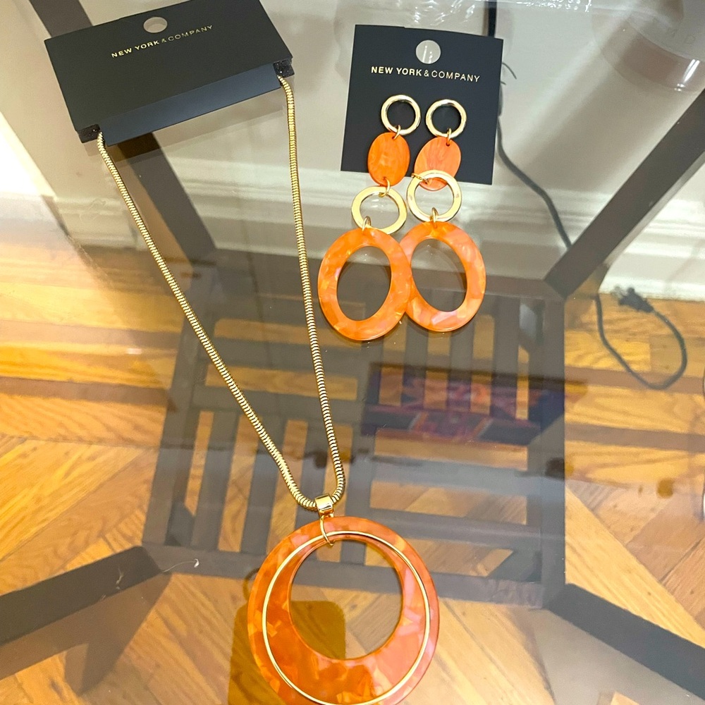 Orange and gold jewelry bundle